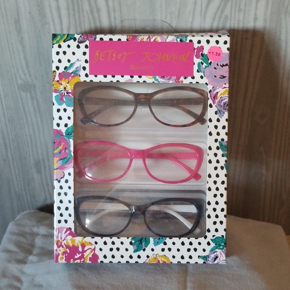 Betsey Johnson Women's Readers 3 Pack +1.5
